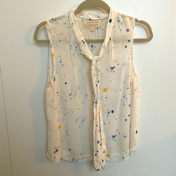Cloth & Stone 🎨Blouse- Sleeveless Splatter Pattern - Picture 1 of 5